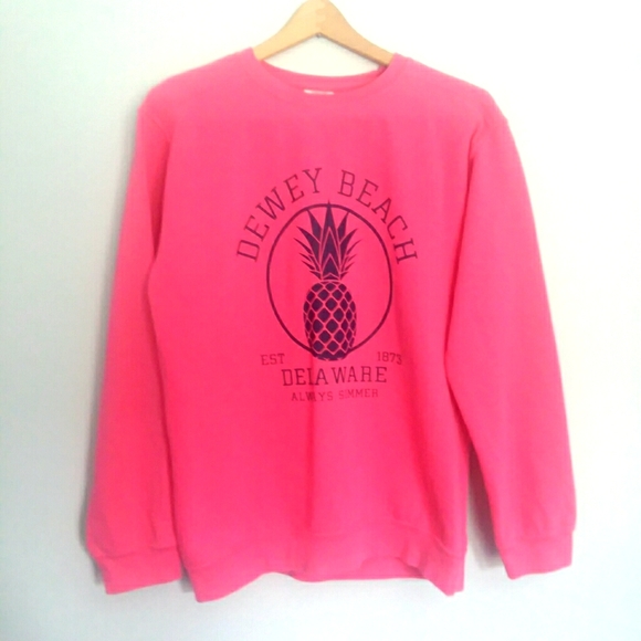 Comfort Colors Tops - DEWEY BEACH Delaware Sweatshirt Pink